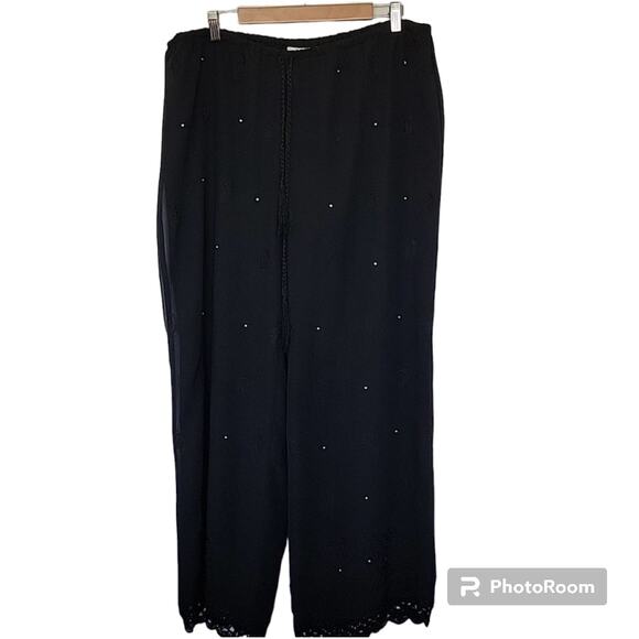 Vintage Soft Surroundings Jeweled Wide Leg Pants, XL - Picture 1 of 8